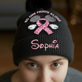 Personalized Breast Cancer Awareness Beanie Hat Custom Name Gift for Her Beanie Hat GradoCreations
