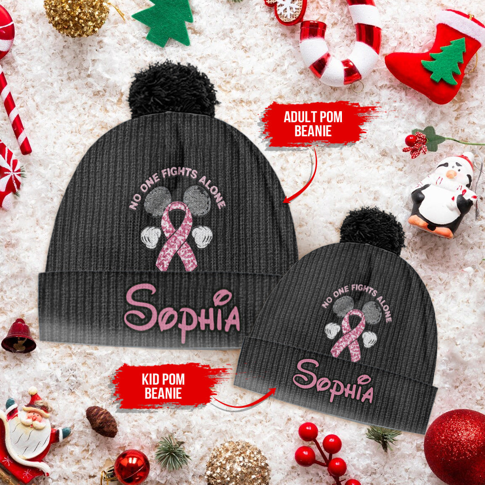Personalized Breast Cancer Awareness Beanie Hat Custom Name Gift for Her Beanie Hat GradoCreations