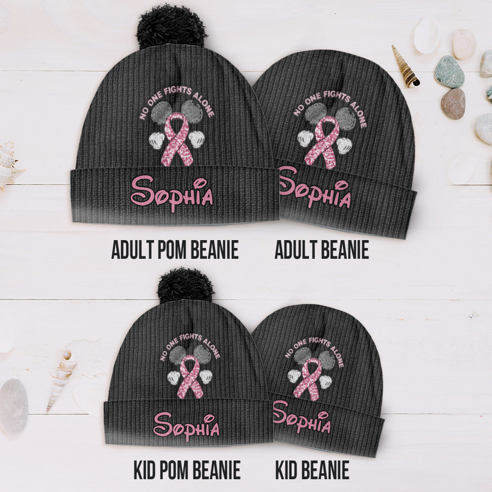 Personalized Breast Cancer Awareness Beanie Hat Custom Name Gift for Her Beanie Hat GradoCreations