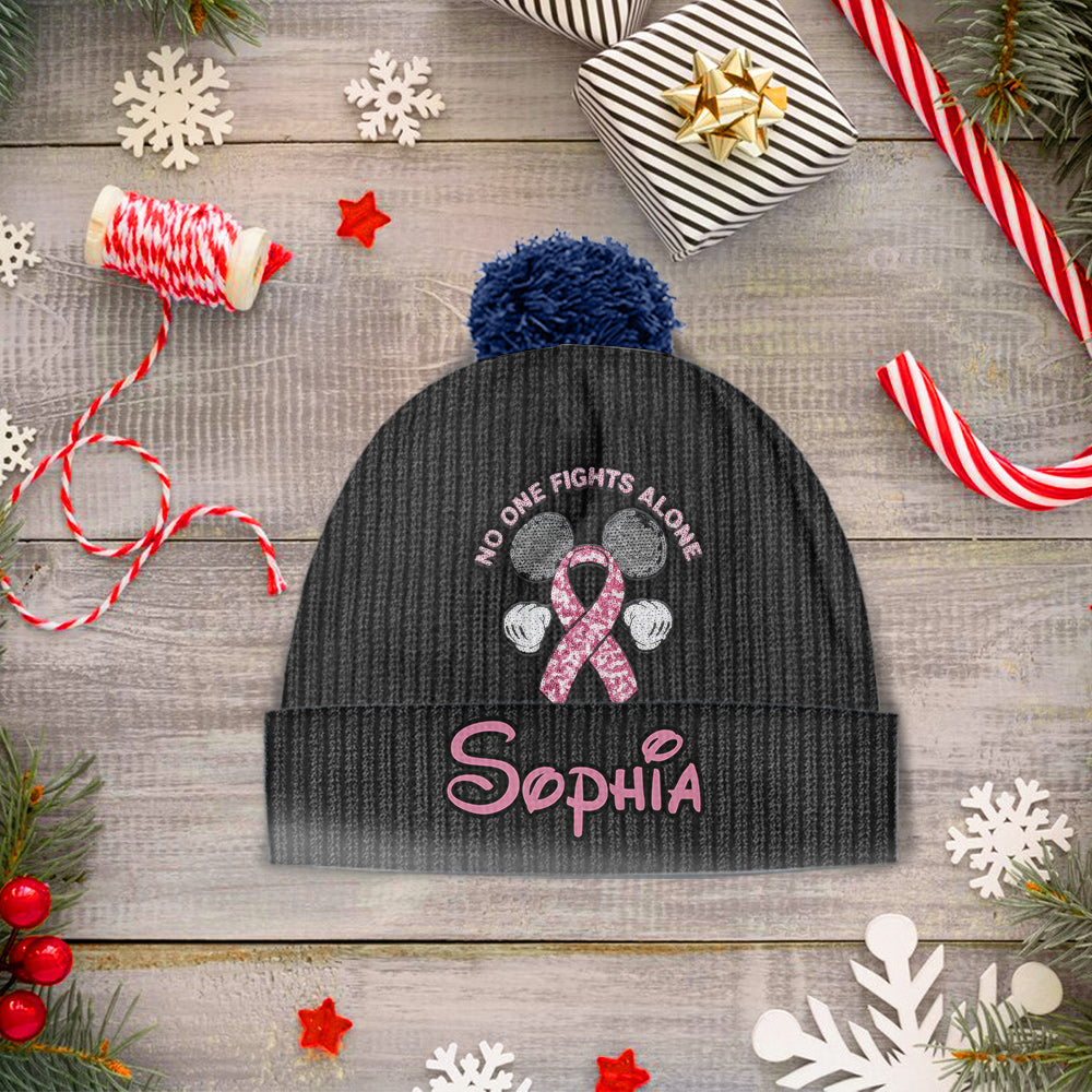 Personalized Breast Cancer Awareness Beanie Hat Custom Name Gift for Her Beanie Hat GradoCreations