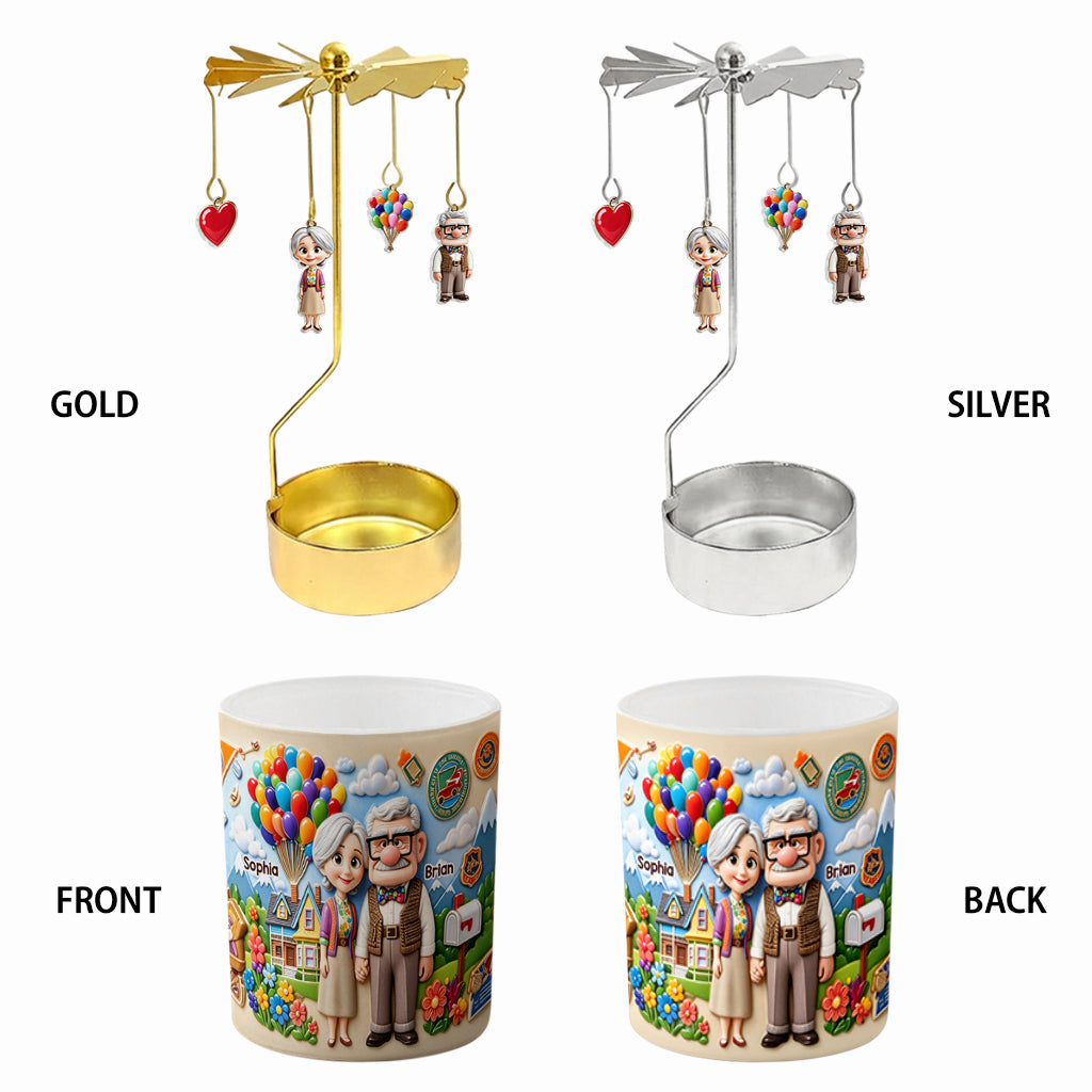 Personalized Up Movie Spinning Candle Holder for Couples Spinning Candle Holder GradoCreations