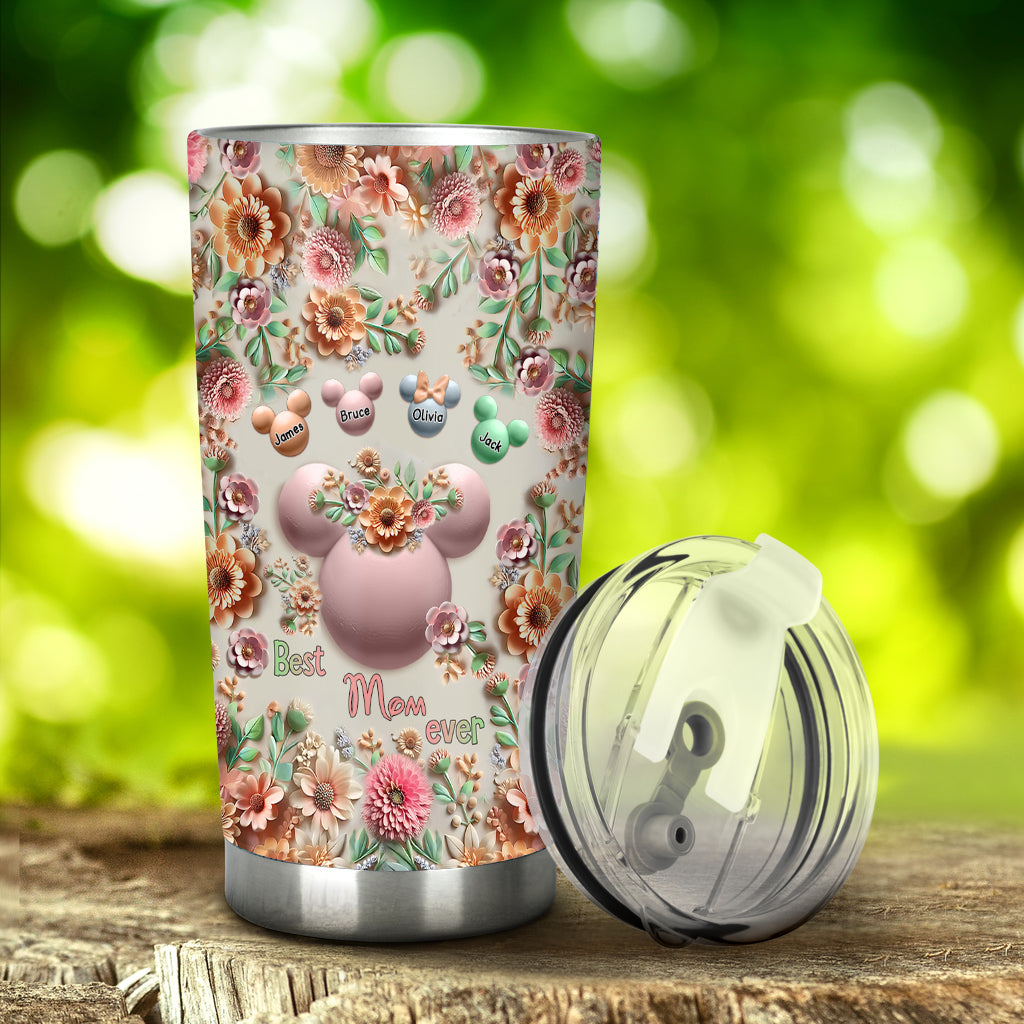 Personalized Floral Tumbler Best Mom Gift Custom Name Tumbler GradoCreations