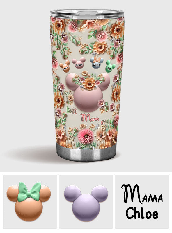 Personalized Floral Tumbler Best Mom Gift Custom Name Tumbler GradoCreations