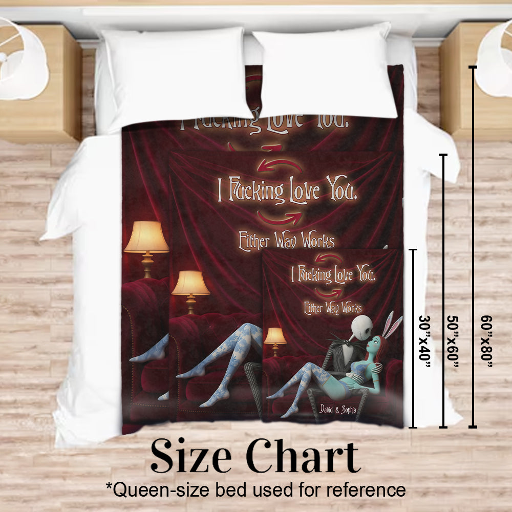 Personalized Nightmare Blanket Soft Flannel Gift for Couples Blanket GradoCreations