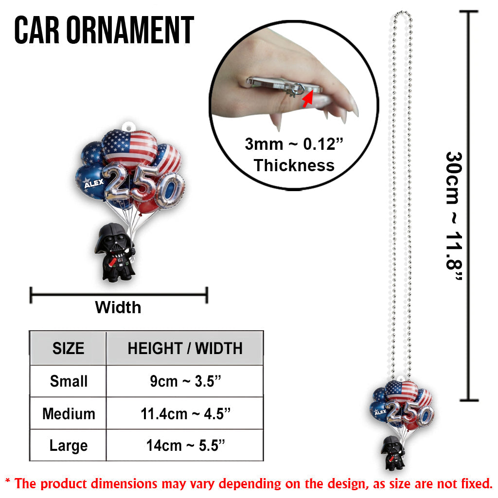 Personalized Darth Vader Car Ornament Custom Name Gift for Kids Car Ornament GradoCreations