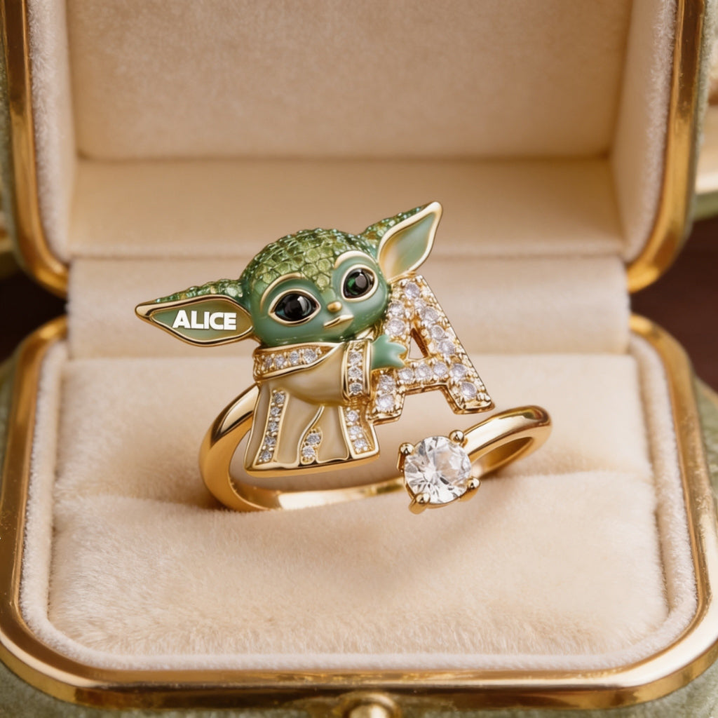 Personalized Galaxy Character Adjustable Ring Gift for Couples Adjustable Shaped Ring GradoCreations