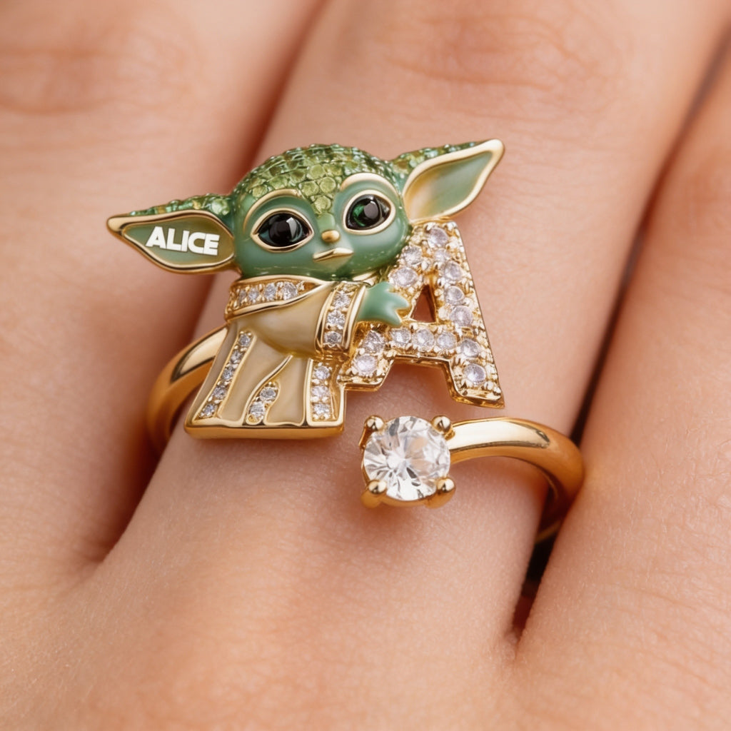 Personalized Galaxy Character Adjustable Ring Gift for Couples Adjustable Shaped Ring GradoCreations