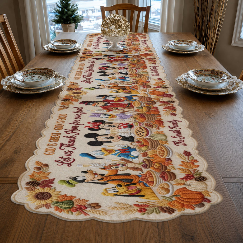 Personalized Mouse Shape Table Runner Family Dining Decor Custom Shape Table Runner GradoCreations