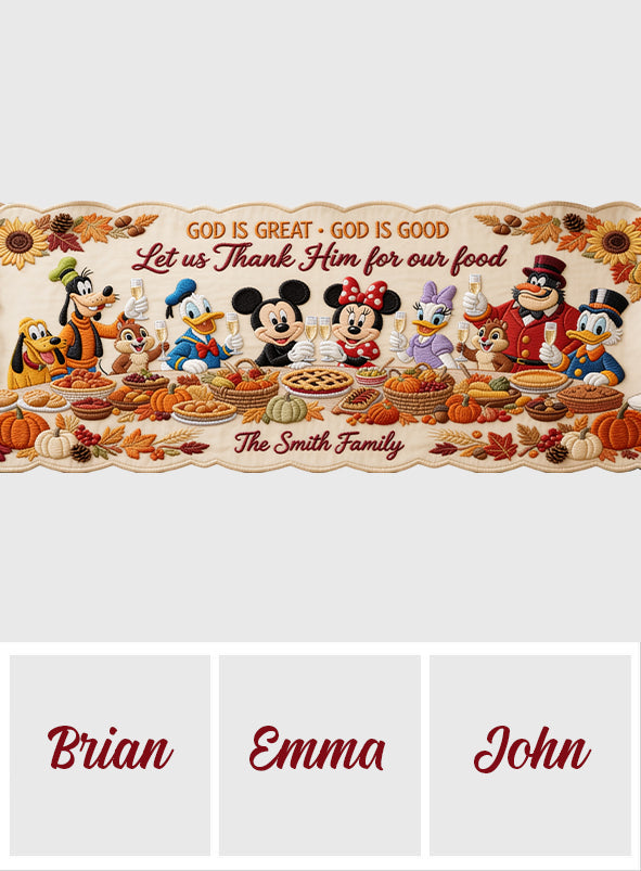 Personalized Mouse Shape Table Runner Family Dining Decor Custom Shape Table Runner GradoCreations