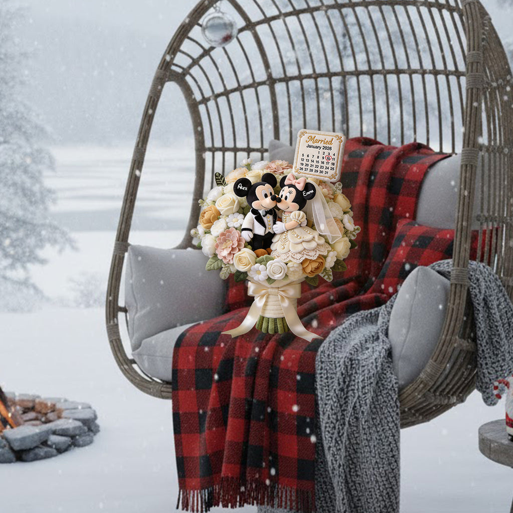Personalized Faux Fur Pillow Custom Mouse Couple Gift Premium Faux Fur Pillow GradoCreations