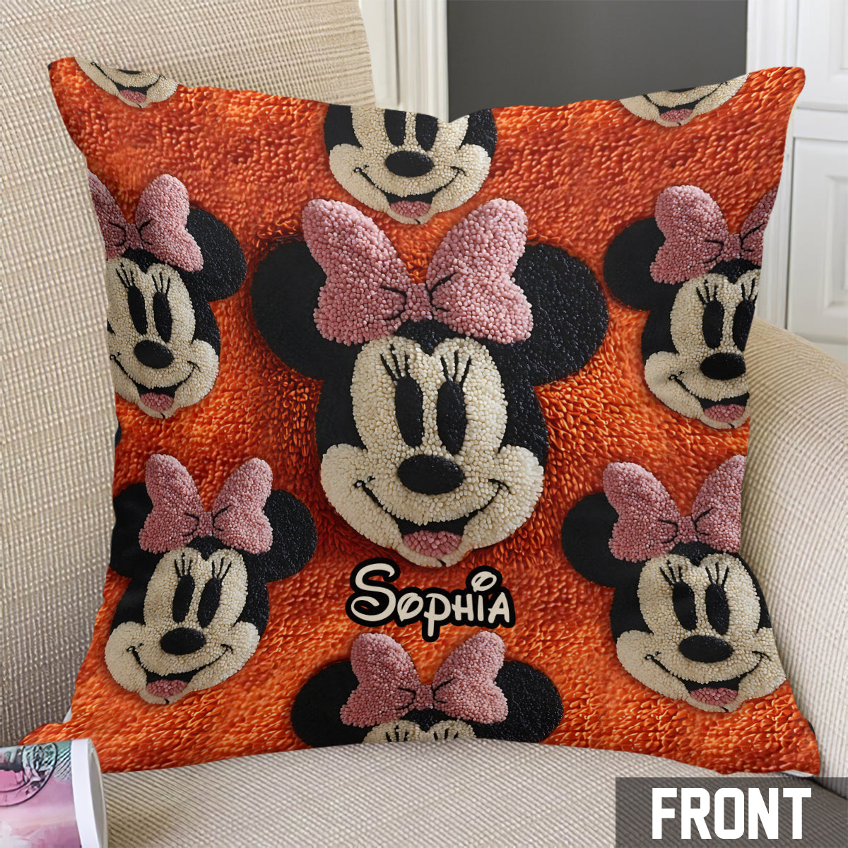 Personalized Mouse Throw Pillow Custom Name Gift for Kids Throw Pillow 2 GradoCreations