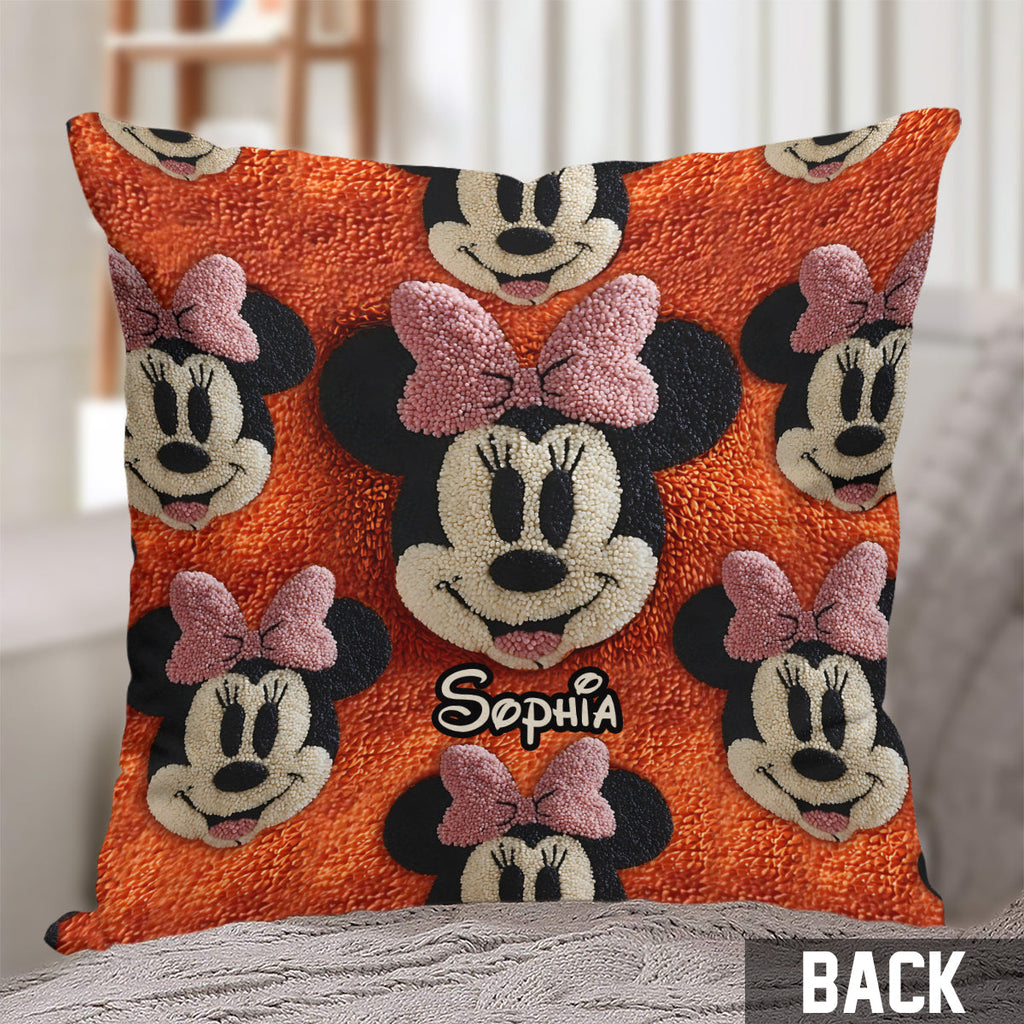 Personalized Mouse Throw Pillow Custom Name Gift for Kids Throw Pillow 2 GradoCreations