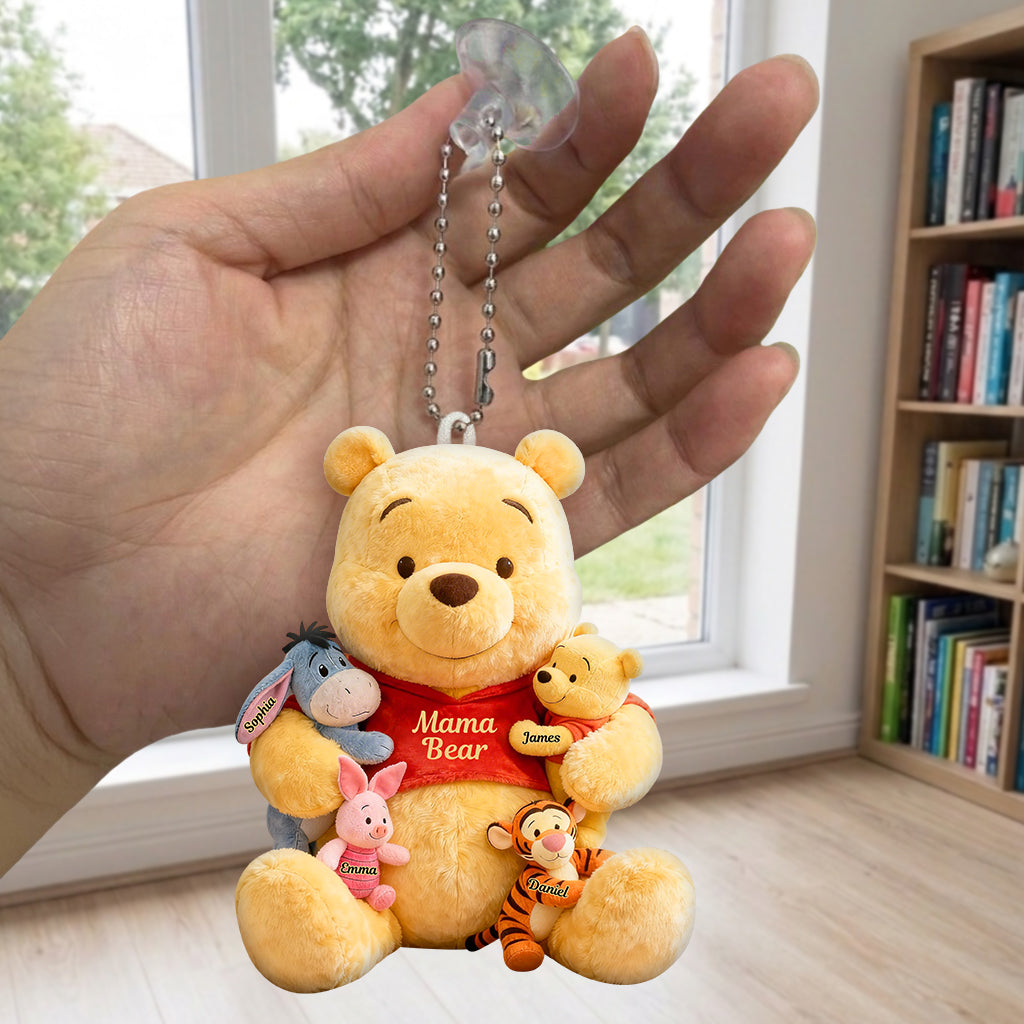 Personalized Mama Bear Plush Keychain Custom Name Gift for Mom Plush Keychain GradoCreations