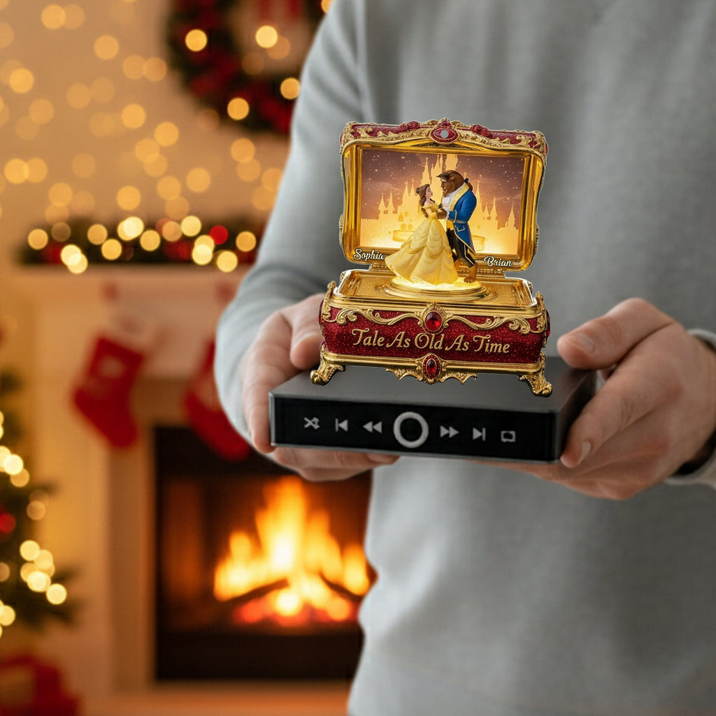 Personalized Music Ornament with Custom Name for Couples - Disney Gift Music Ornament GradoCreations