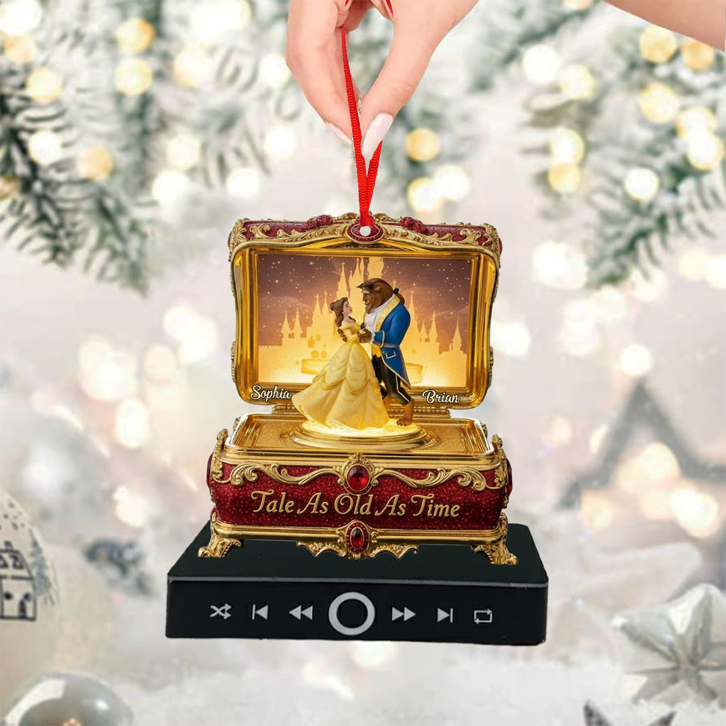 Personalized Music Ornament with Custom Name for Couples - Disney Gift Music Ornament GradoCreations