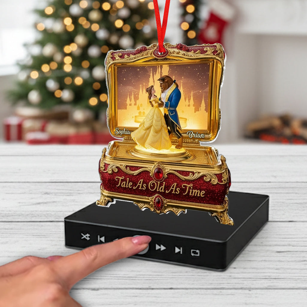 Personalized Music Ornament with Custom Name for Couples - Disney Gift Music Ornament GradoCreations