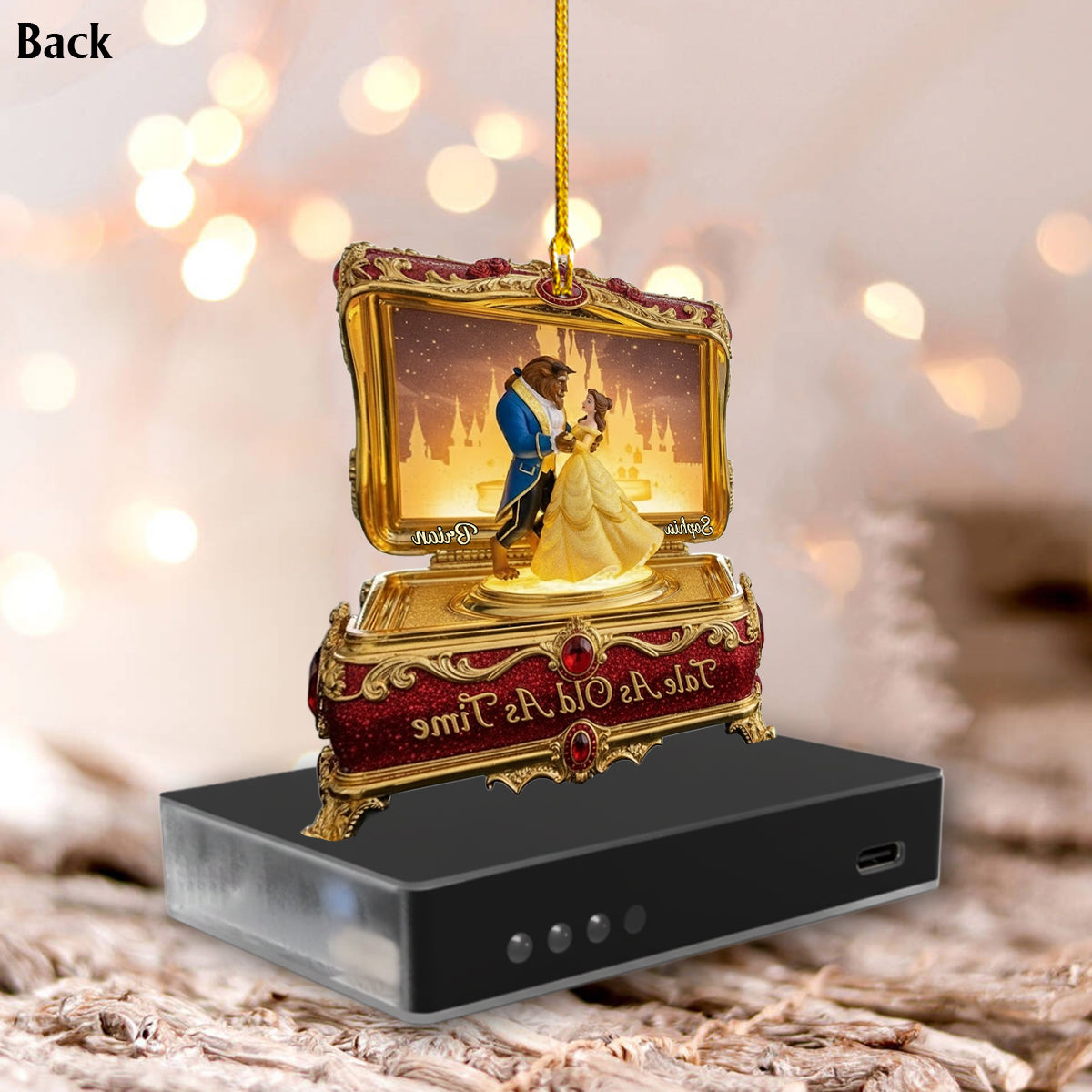 Personalized Music Ornament with Custom Name for Couples - Disney Gift Music Ornament GradoCreations