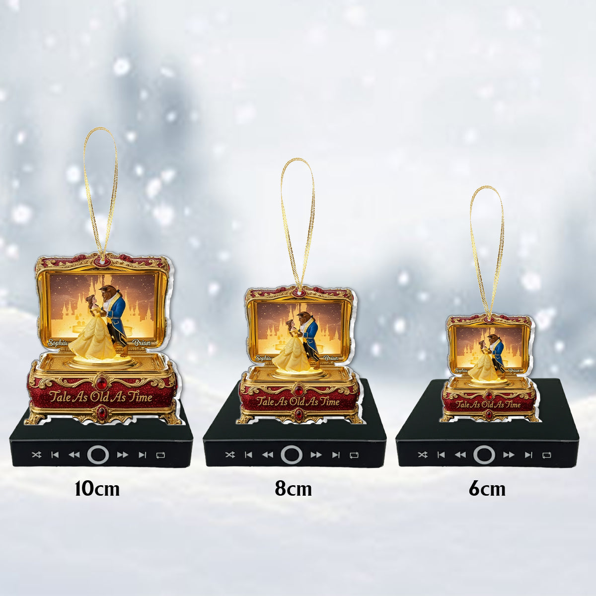 Personalized Music Ornament with Custom Name for Couples - Disney Gift Music Ornament GradoCreations