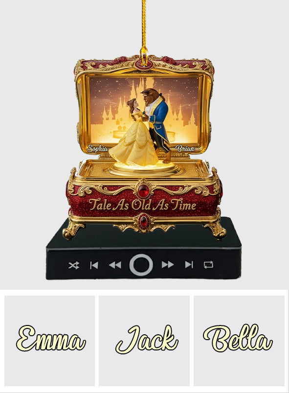 Personalized Music Ornament with Custom Name for Couples - Disney Gift Music Ornament GradoCreations