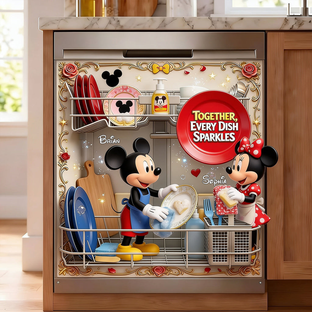 Personalized Magnetic Dishwasher Cover Custom Name Design Dishwasher Cover GradoCreations