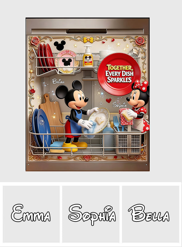 Personalized Magnetic Dishwasher Cover Custom Name Design Dishwasher Cover GradoCreations