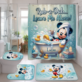 Personalized Mickey Mouse Bathroom Curtain & Mats Set for Kids Bathroom Curtain & Mats Set GradoCreations