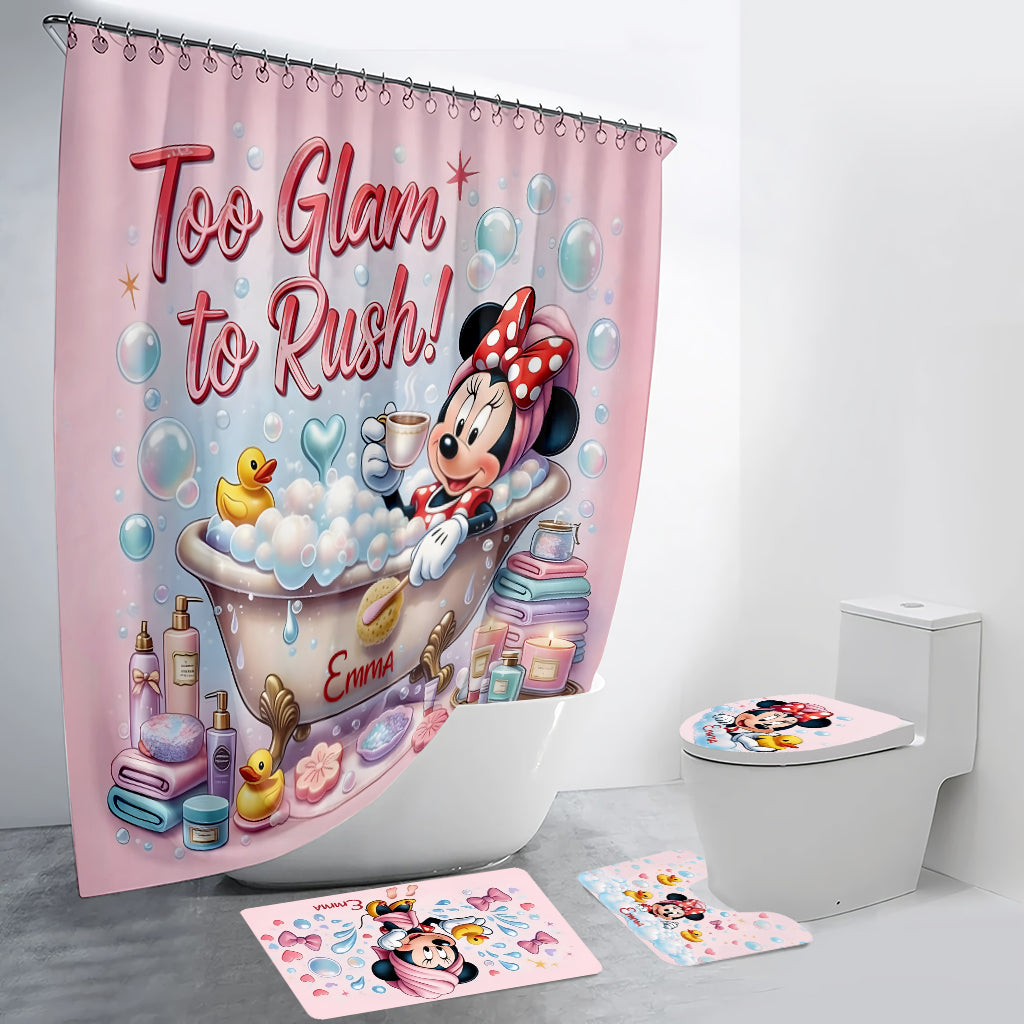 Personalized Mickey Mouse Bathroom Curtain & Mats Set for Kids Bathroom Curtain & Mats Set GradoCreations