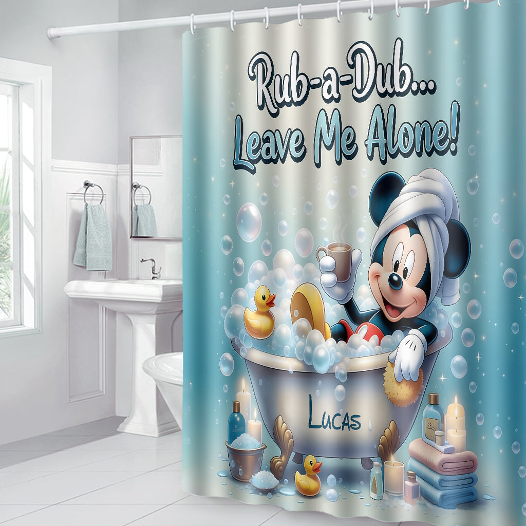 Personalized Mickey Mouse Bathroom Curtain & Mats Set for Kids Bathroom Curtain & Mats Set GradoCreations
