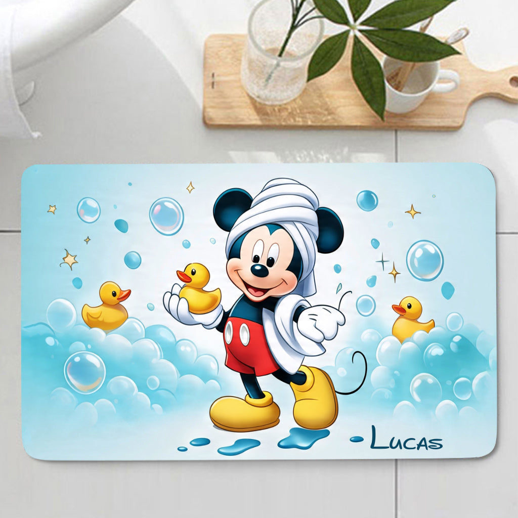 Personalized Mickey Mouse Bathroom Curtain & Mats Set for Kids Bathroom Curtain & Mats Set GradoCreations