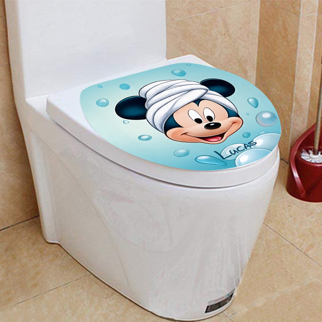 Personalized Mickey Mouse Bathroom Curtain & Mats Set for Kids Bathroom Curtain & Mats Set GradoCreations