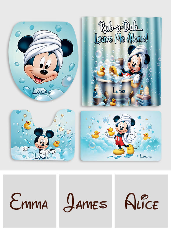 Personalized Mickey Mouse Bathroom Curtain & Mats Set for Kids Bathroom Curtain & Mats Set GradoCreations