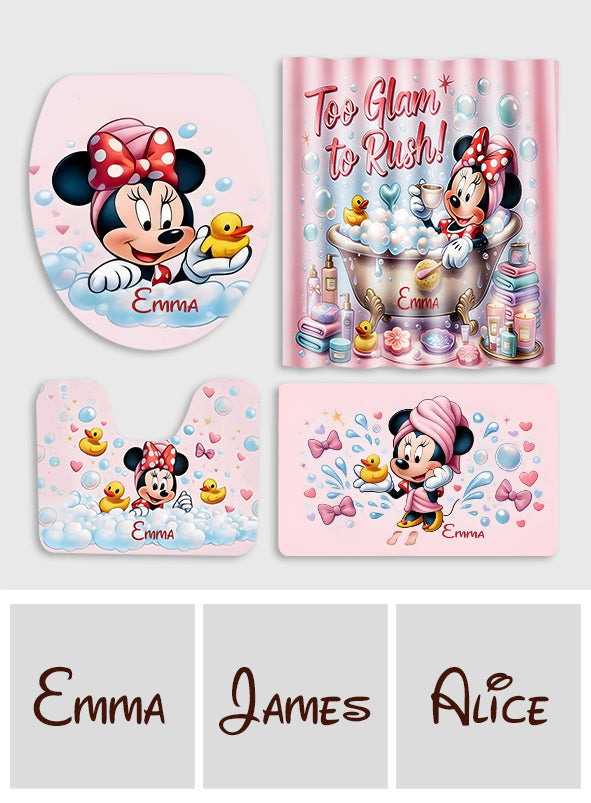 Personalized Mickey Mouse Bathroom Curtain & Mats Set for Kids Bathroom Curtain & Mats Set GradoCreations