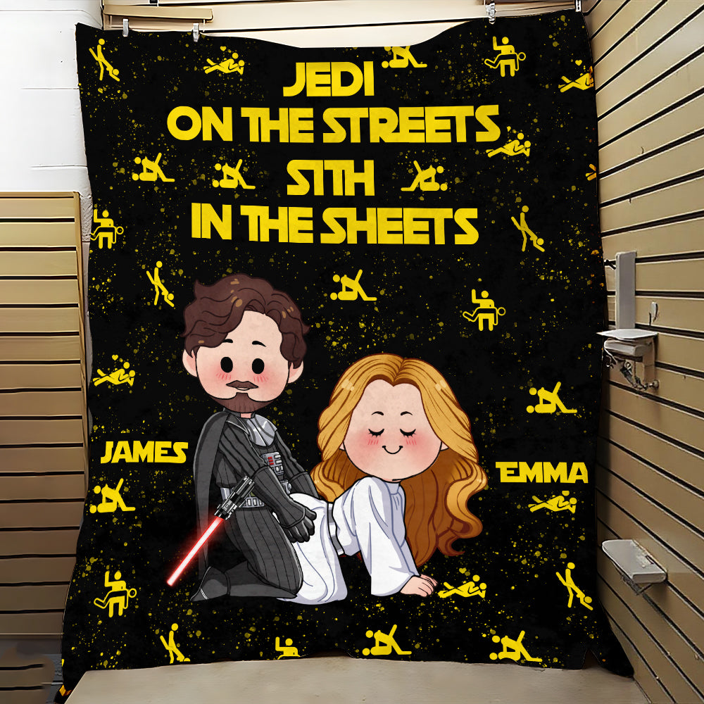 Personalized Jedi in The Streets Sith in The Sheets Blanket - Custom Name Gift for Couples Blanket GradoCreations