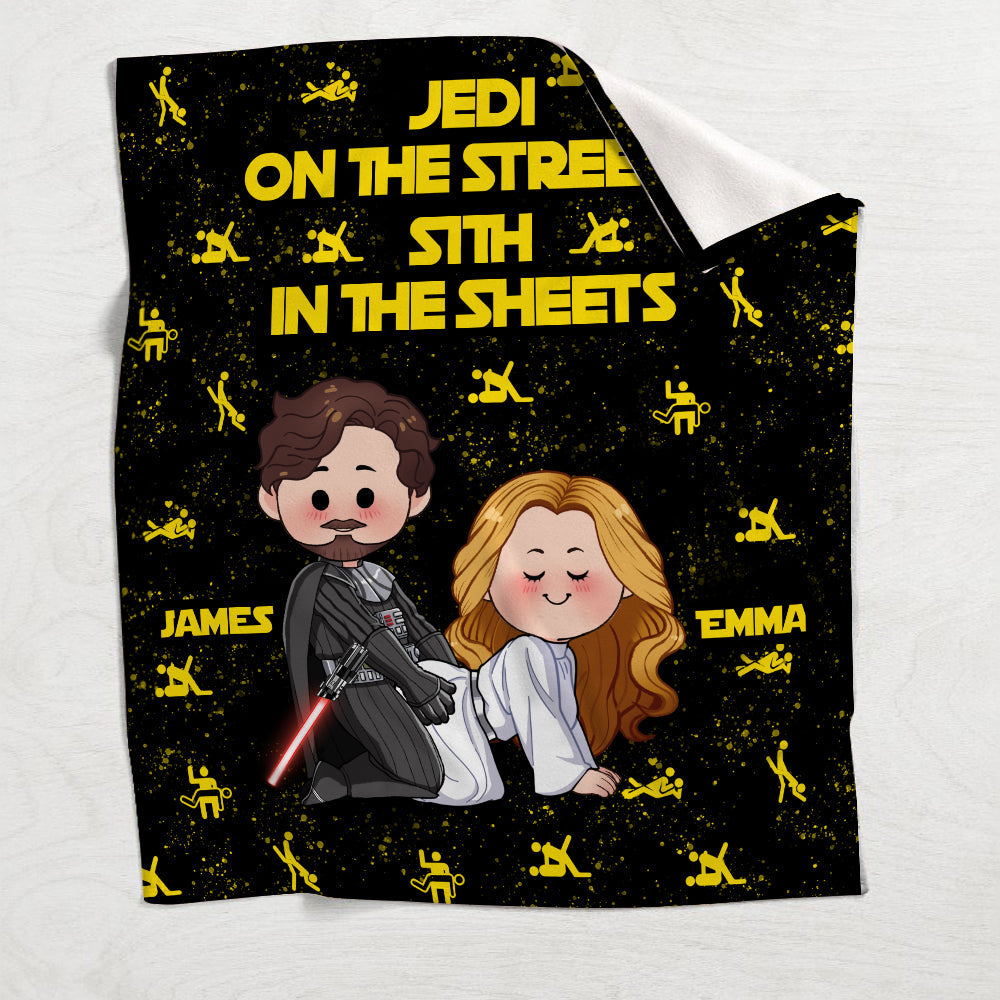 Personalized Jedi in The Streets Sith in The Sheets Blanket - Custom Name Gift for Couples Blanket GradoCreations