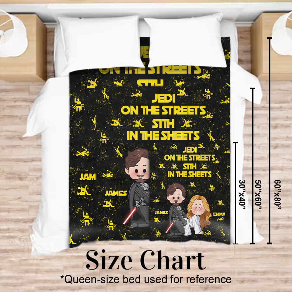Personalized Jedi in The Streets Sith in The Sheets Blanket - Custom Name Gift for Couples Blanket GradoCreations