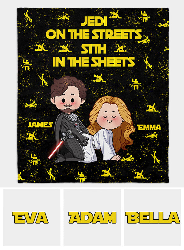 Personalized Jedi in The Streets Sith in The Sheets Blanket - Custom Name Gift for Couples Blanket GradoCreations
