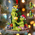 Personalized Green Monster Christmas Ornament for Couples Ornament GradoCreations
