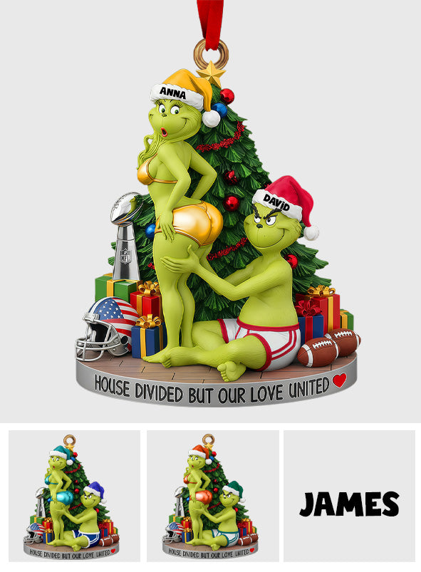 Personalized Green Monster Christmas Ornament for Couples Ornament GradoCreations