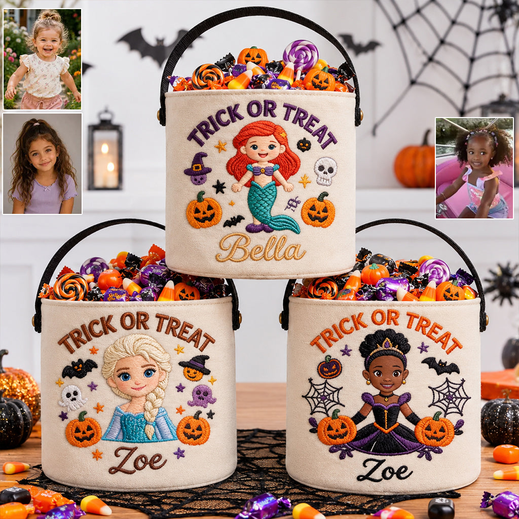 Personalized Halloween Trick Or Treat Basket for Kids - Custom Superhero Design Basket GradoCreations