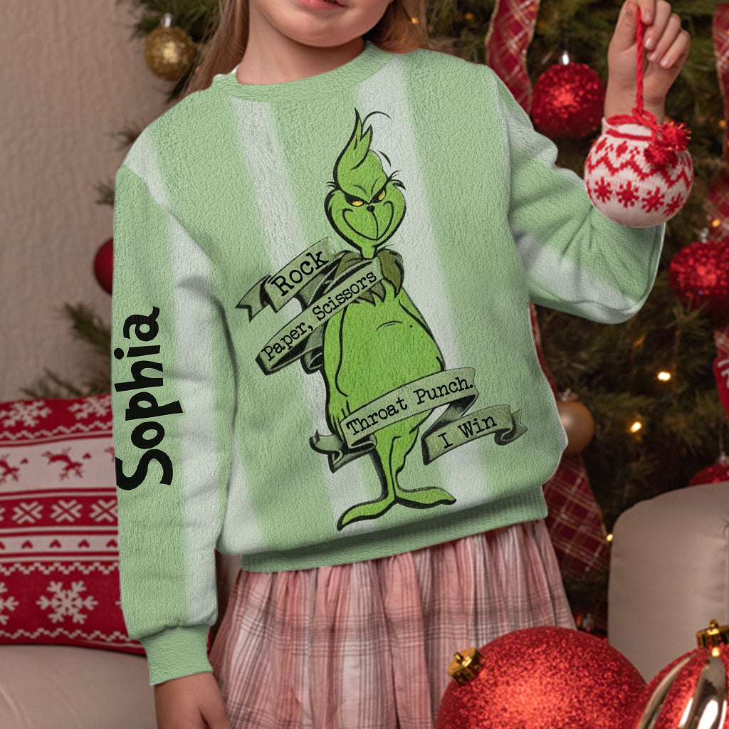 Personalized Grinch Ugly Sweater Custom Name Christmas Gift Ugly Sweater GradoCreations