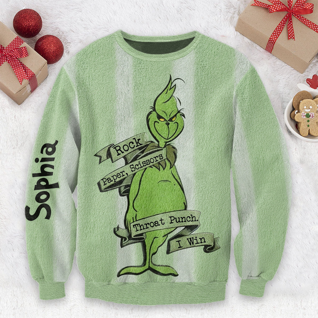 Personalized Grinch Ugly Sweater Custom Name Christmas Gift Ugly Sweater GradoCreations
