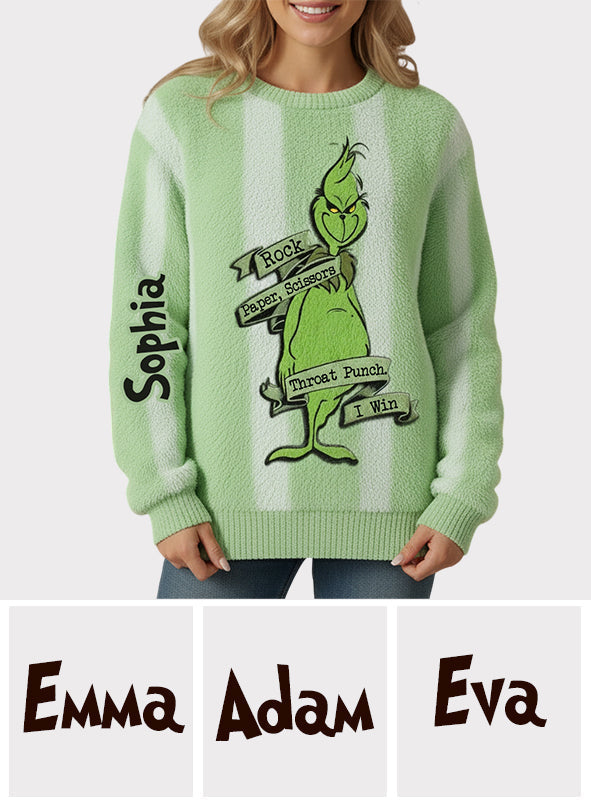 Personalized Grinch Ugly Sweater Custom Name Christmas Gift Ugly Sweater GradoCreations