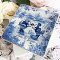 Personalized Blue & White Ceramic Mouse Couple Jewelry Dish Fully Printed Jewelry Dish GradoCreations
