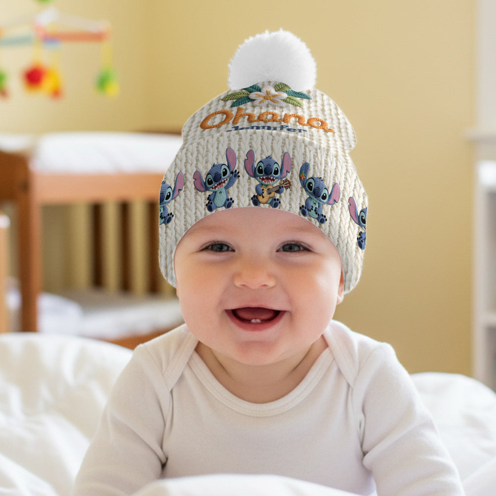 Personalized Ohana Beanie Hat Custom Name Gift for Kids & Adults Beanie Hat GradoCreations