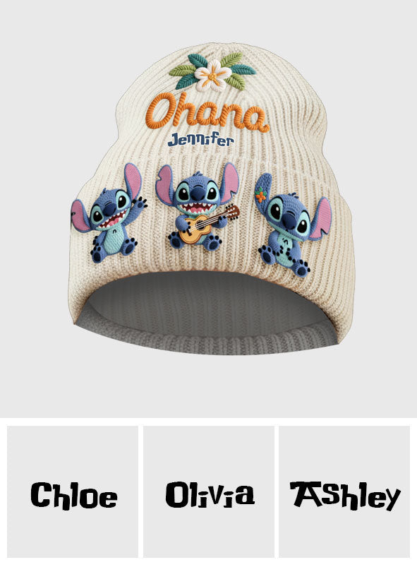 Personalized Ohana Beanie Hat Custom Name Gift for Kids & Adults Beanie Hat GradoCreations