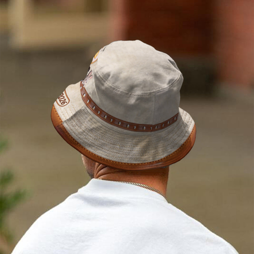 Personalized Bucket Hat with Yellow Bear Design for Kids Bucket Hat GradoCreations
