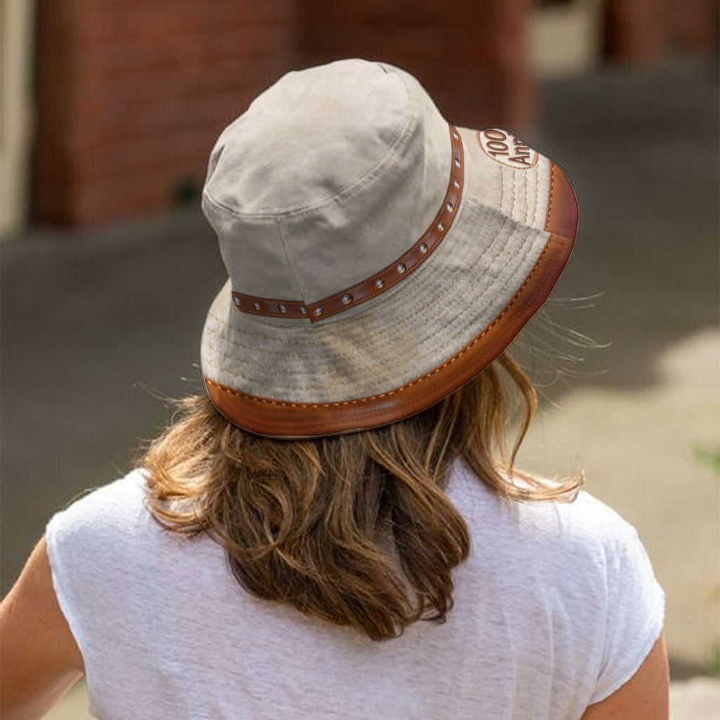 Personalized Bucket Hat with Yellow Bear Design for Kids Bucket Hat GradoCreations