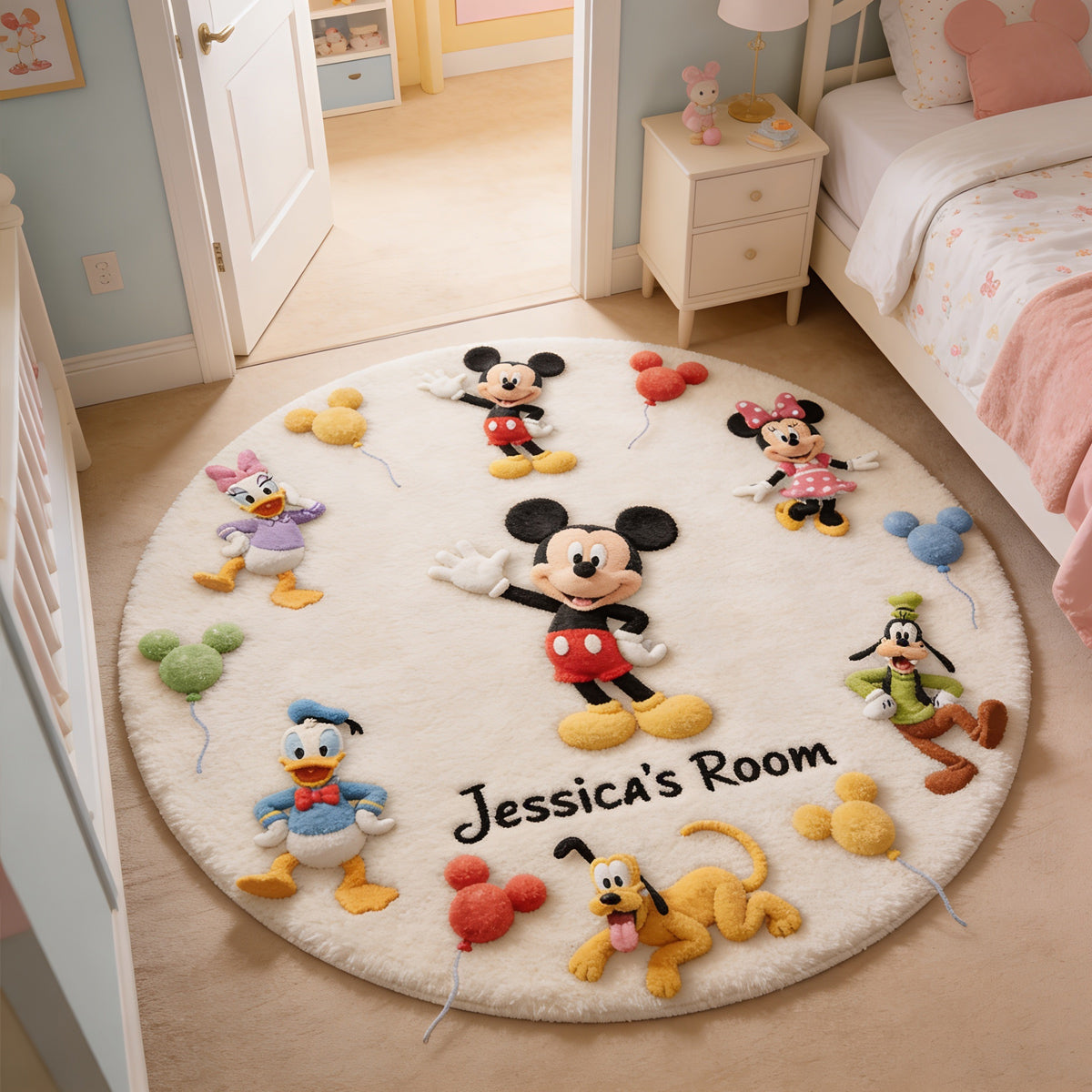 Personalized Mickey Mouse Non-Slip Tufted Rug for Kids Room Non-Slip Tufted Rug GradoCreations