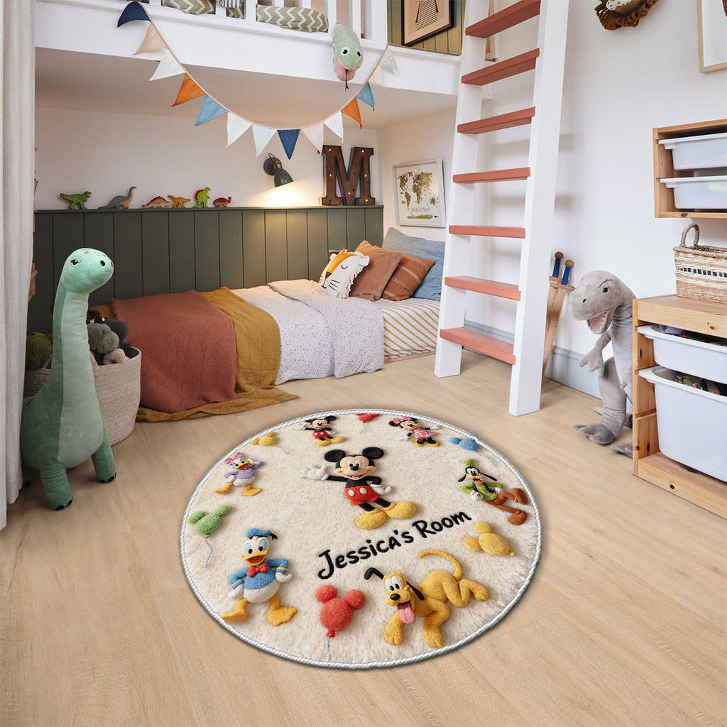 Personalized Mickey Mouse Non-Slip Tufted Rug for Kids Room Non-Slip Tufted Rug GradoCreations