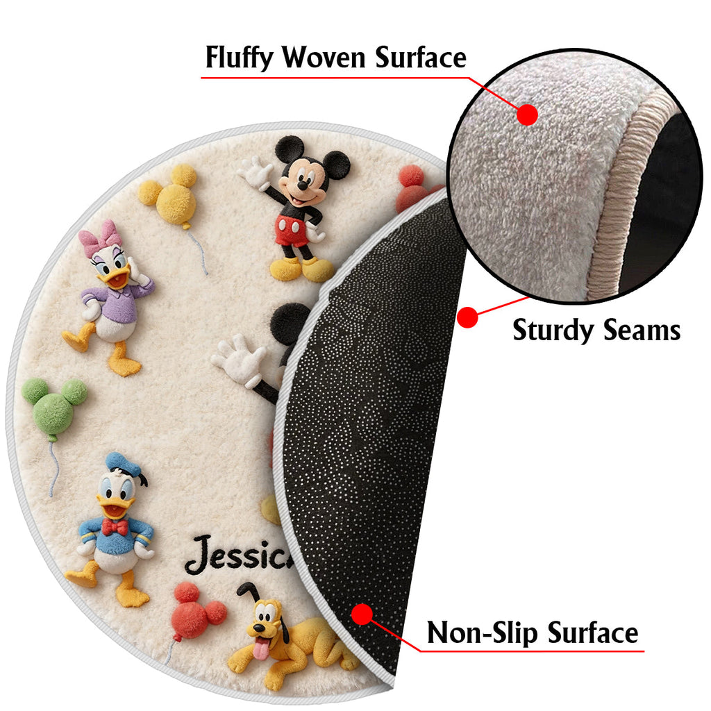 Personalized Mickey Mouse Non-Slip Tufted Rug for Kids Room Non-Slip Tufted Rug GradoCreations